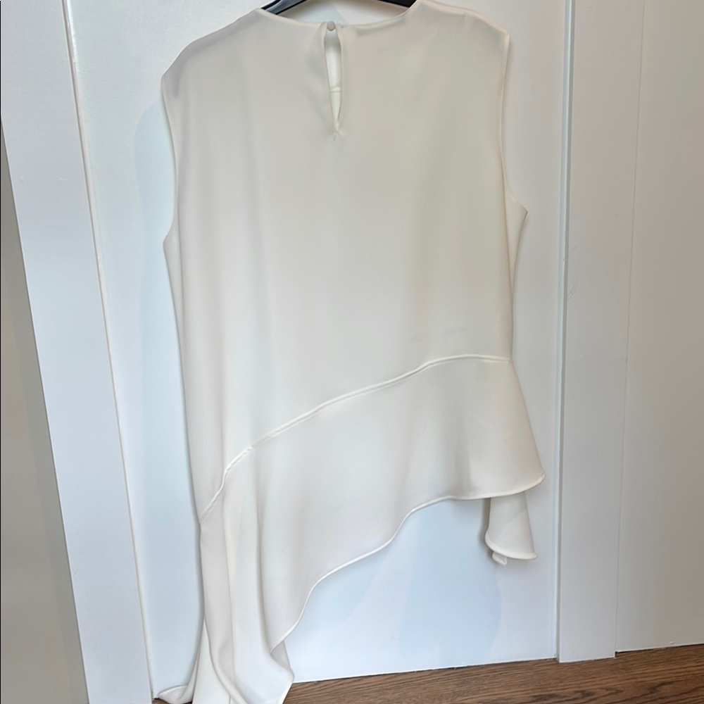 Carolina Herrera White Asymmetrical shirt size 12 - Picture 3 of 7